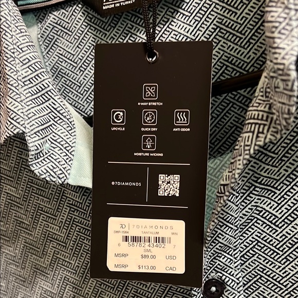 7 Diamonds Black and White Polo Shirt - Picture 10 of 10